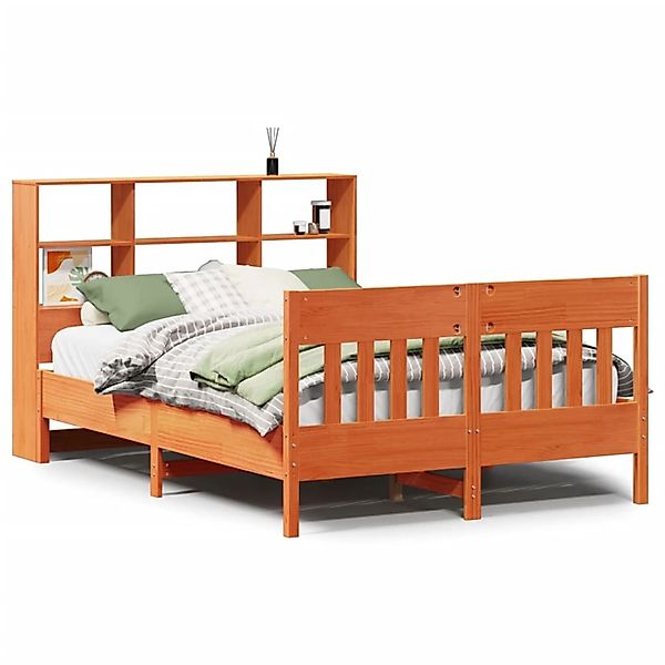 vidaXL Massivholzbett ohne Matratze Wachsbraun 120x200 cm Kiefernholz 33232 günstig online kaufen