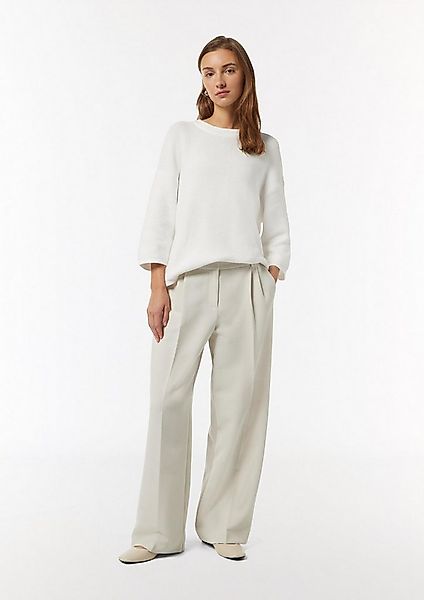 comma Chinos Hose Hochwertige Stoffhose mit Wide Leg und Detail am Bund günstig online kaufen