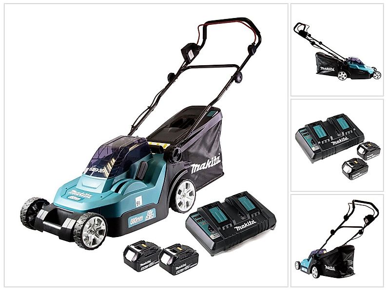 Makita Akkurasenmäher DLM 382 PM2 Akku Rasenmäher 36 V (2x 18 V) 38 cm 40 l günstig online kaufen