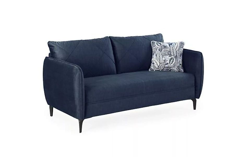 2,5 Sitzer Sofa NOVARA von JOB Velour blau günstig online kaufen