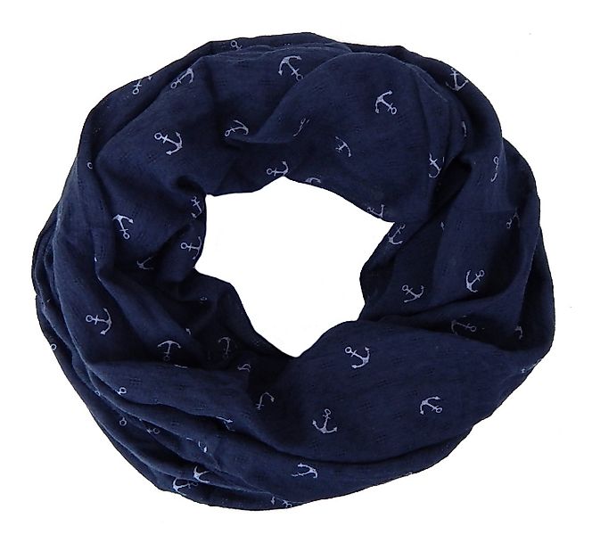 Ella Jonte Loop, maritimer Loop blau weiß Anker Motiv Schal günstig online kaufen