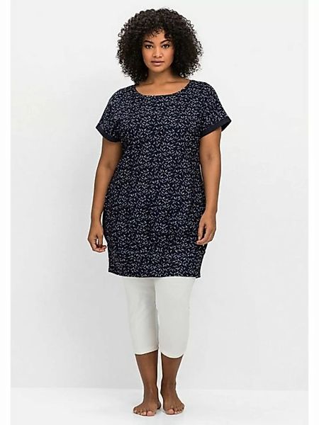 Sheego Shirtkleid Große Größen mit Alloverdruck und breitem Saum günstig online kaufen
