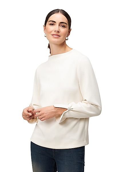 Zero Sweatshirt Damen Sweatshirt mit Glitzerknopf günstig online kaufen