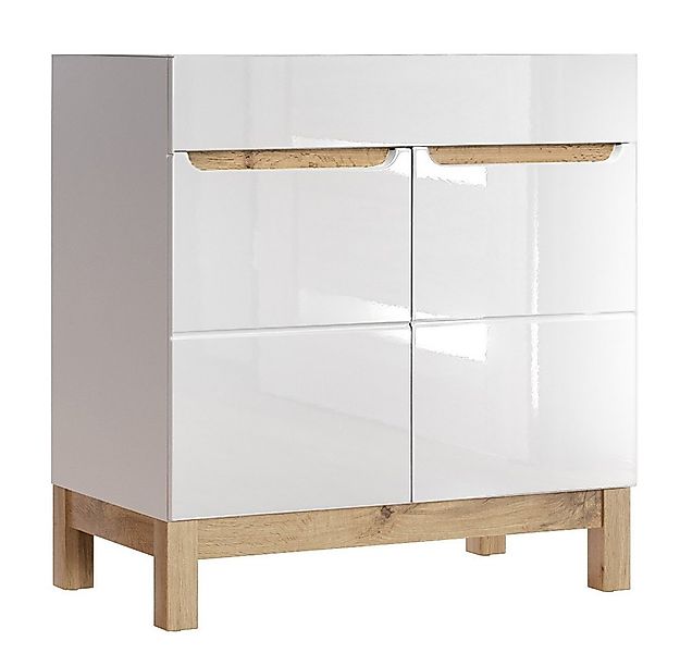 Lomadox Waschbeckenschrank SOLNA-56 Waschtischunterschrank 80 cm Hochglanz günstig online kaufen