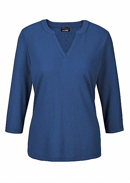 GOLDNER Kurzarmshirt "Modisches 3/4-Arm-Oberteil" Flammen-Optik günstig online kaufen