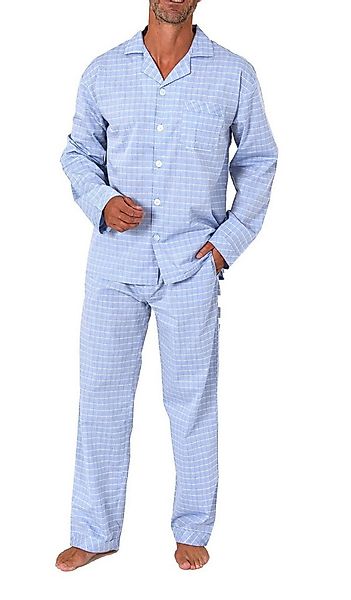 Normann Pyjama Normann Herren langarm Schlafanzug Pyjama gewebt zum durchkn günstig online kaufen