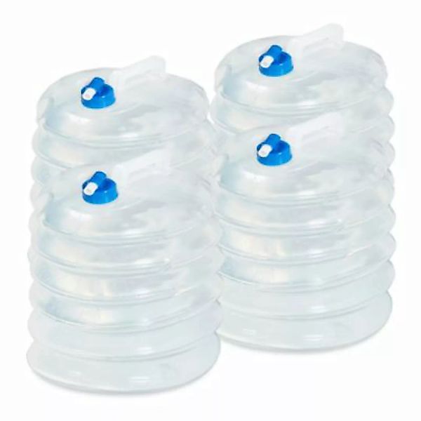 relaxdays Wasserkanister faltbar 4er Set oval transparent günstig online kaufen