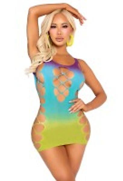 Nahtloses Ombre Netz Minikleid - Ozean günstig online kaufen