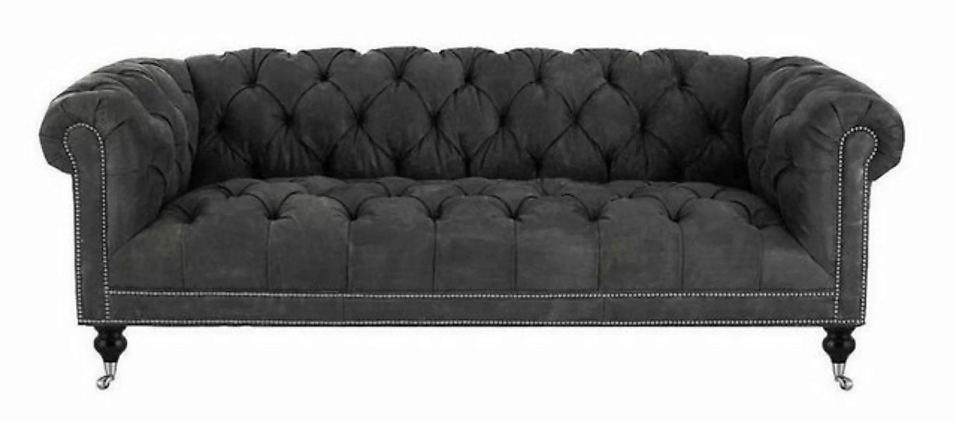 JVmoebel Chesterfield-Sofa, Braun Dreisitzer Chesterfield Modern Design Led günstig online kaufen