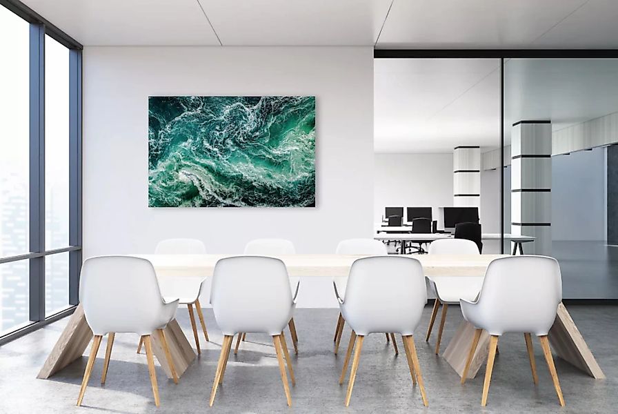 queence Leinwandbild "Aqua", Meer-Meer Bilder-Kunst-Modern-Spa-Spa Bilder, günstig online kaufen