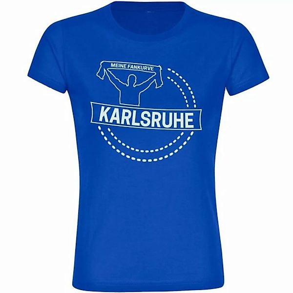 multifanshop T-Shirt Damen Karlsruhe - Meine Fankurve - Frauen günstig online kaufen
