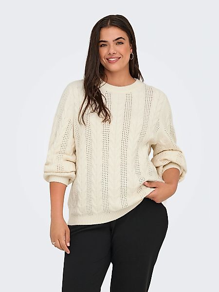 ONLY CARMAKOMA Strickpullover "CARRUBINA LS CABLE O-NECK KNT NOOS" günstig online kaufen