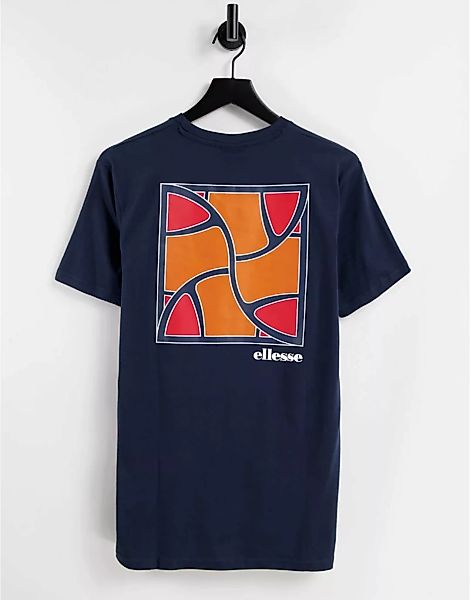 ellesse – Caciot – T-Shirt in Marineblau mit Rückenprint günstig online kaufen