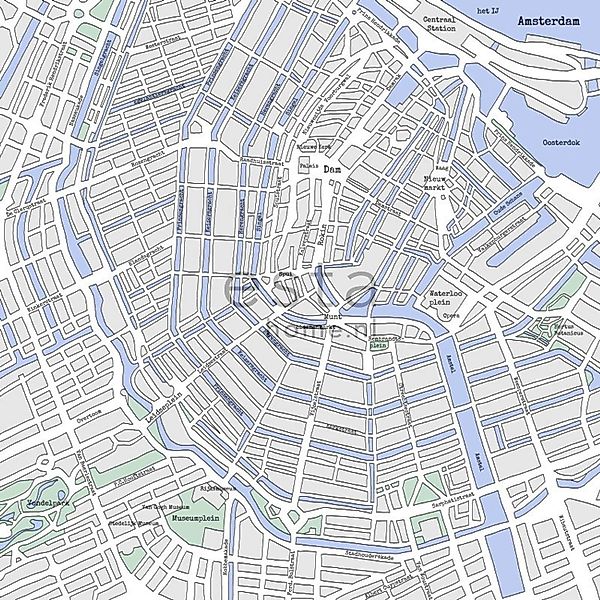 ESTAhome Fototapete Stadtplan Von Amsterdam Grau und Blau 279 x 279 cm 1577 günstig online kaufen