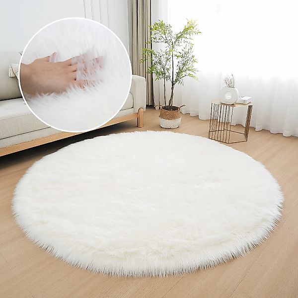 my home Fellteppich "Dena, Hochflor Teppiche" rund 60 mm Höhe Kunstfell, we günstig online kaufen