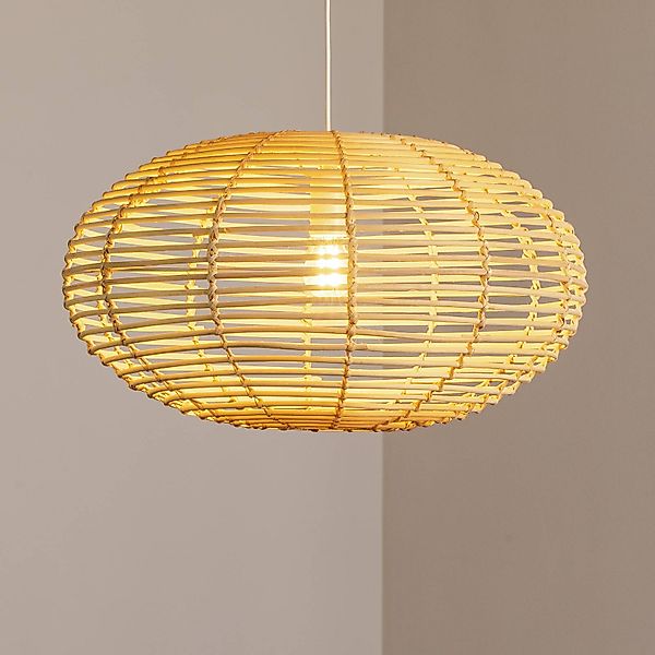 Hängeleuchte RATTAN, Ø 60 cm, naturbraun, Rattan, E27 günstig online kaufen