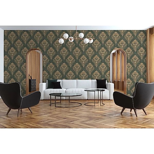 Livingwalls Tapete Barockmuster Grau und Rosa 53 cm x 10,05 m AS-379014 günstig online kaufen