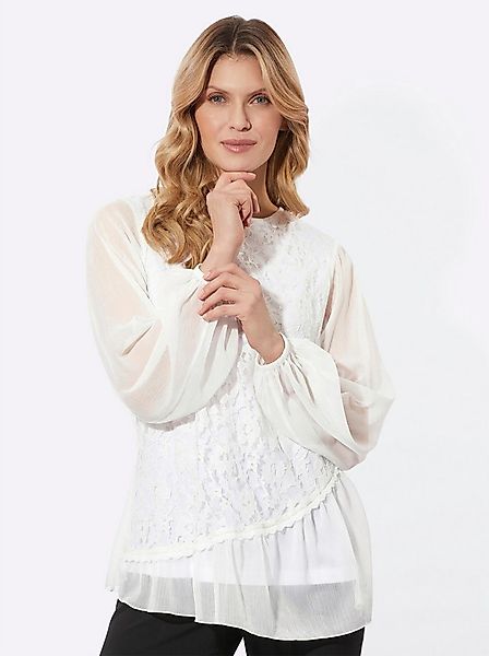 Sieh an! Klassische Bluse Spitzenbluse . günstig online kaufen