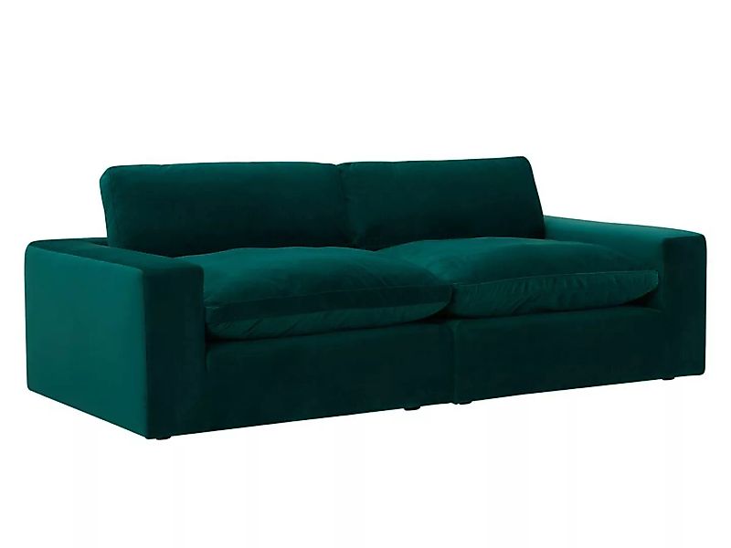 Sofa 3-Sitzer - Samt - Smaragdgrün - AMAURY günstig online kaufen