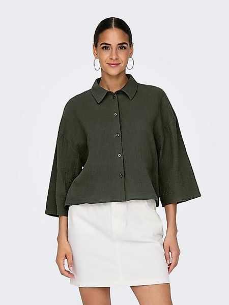 JACQUELINE de YONG Blusenshirt Legere Crepe Weite Ärmel 3/4 Hemdkragen JDYT günstig online kaufen