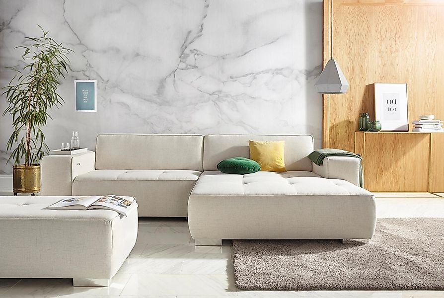 Home affaire Ecksofa "Sapporo L-Form" wahlweise Bettfunktion oder Sitztiefe günstig online kaufen