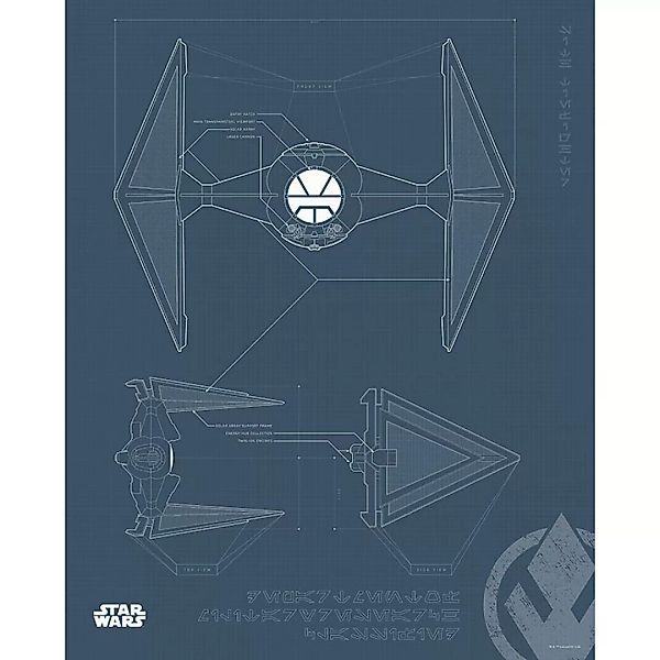 Komar Wandbild Star Wars Blueprint Sith TIE-Fighte Star Wars B/L: ca. 40x50 günstig online kaufen