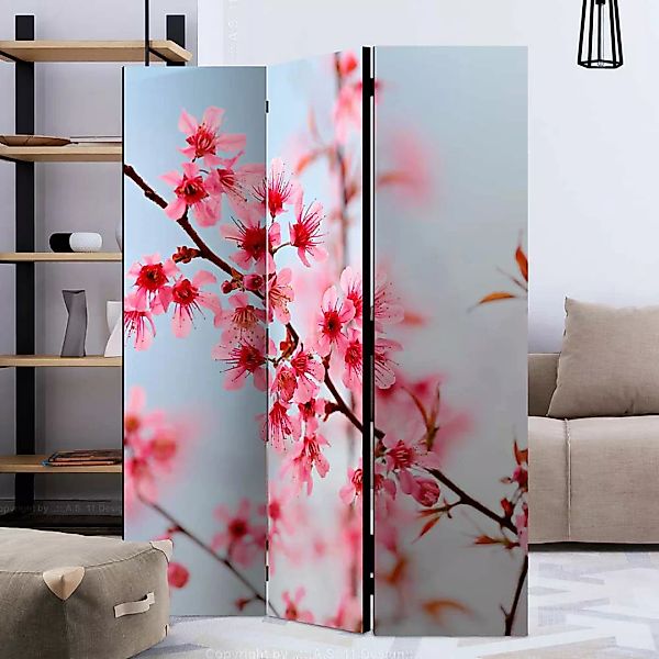 Paravent blickdicht im asiatischen Stil Kirschblüte Motiv günstig online kaufen