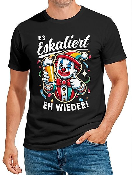 MoonWorks Print-Shirt Herren T-Shirt Fasching Karneval Party Es eskaliert e günstig online kaufen