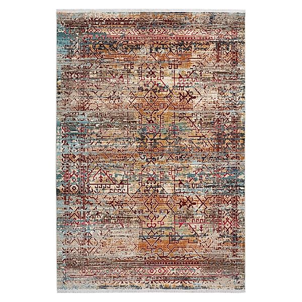 MeGusta Kurzflor Teppich Vintage UsedLook Bunt Fransenteppich 40 x 60 cm günstig online kaufen