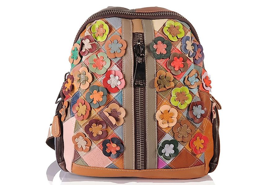 KMISSO Henkeltasche Handgefertigter City Backpack Pachwork Rucksack Blumen günstig online kaufen