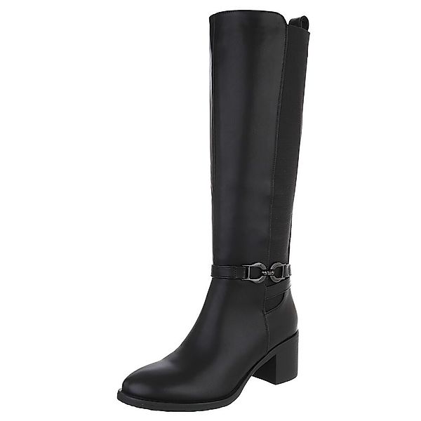 Ital-Design Kniehohe Stiefel mit Blockabsatz für günstig online kaufen