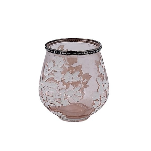 Glaswindlicht Sakura – stilvolle Dekoration in rosa/weiß Ø12,5 x h13,5 cm günstig online kaufen