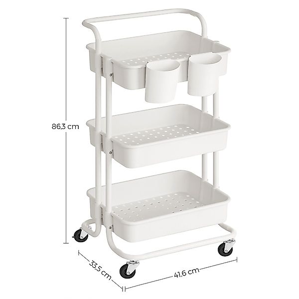 SONGMICS Beistellwagen, Servierwagen, Ablagefächer aus Kunststoff günstig online kaufen