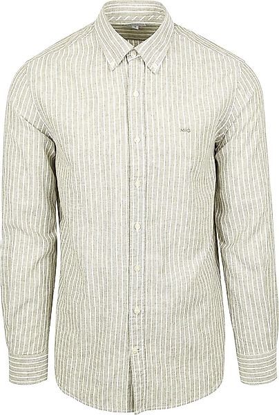 McGregor Hemd Linen Blend Streifen Grün - Größe XL günstig online kaufen