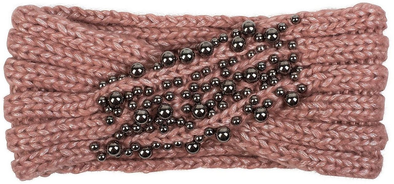 styleBREAKER Stirnband Strick Stirnband mit Twist Knoten und silbernen Perl günstig online kaufen