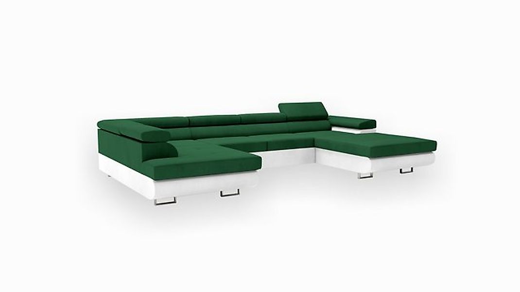Goldstoff Wohnlandschaft RELAX U Ecksofa mit Schlaffunktion, Kunstleder & S günstig online kaufen