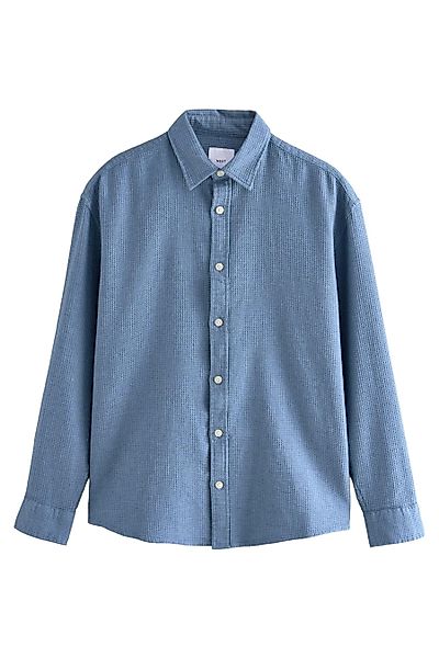 Next Langarmhemd Langarm-Hemdjacke mit Waffelstruktur, Baumwolle günstig online kaufen