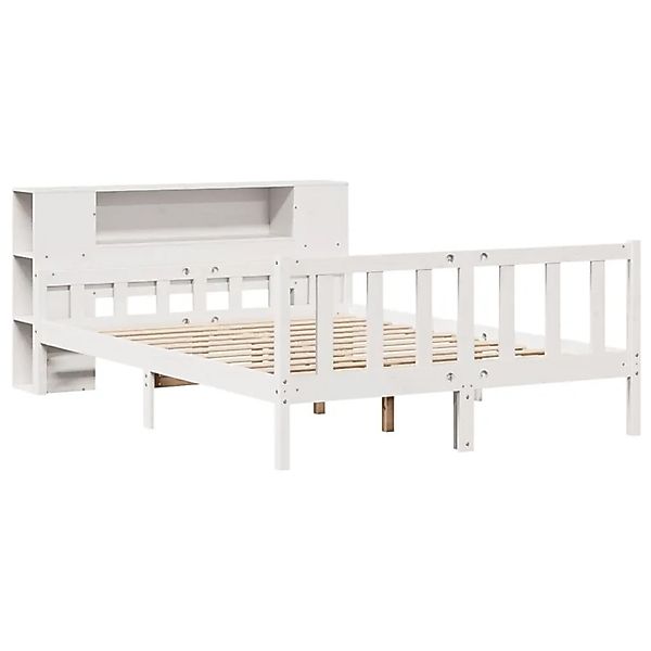 vidaXL Massivholzbett mit Regal ohne Matratze Weiß 160x200 cm Kiefer 332209 günstig online kaufen
