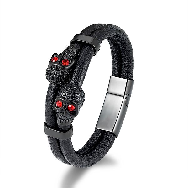 UNIQAL.de Lederarmband Lederarmband Herren "TOXIC" Totenkopf günstig online kaufen