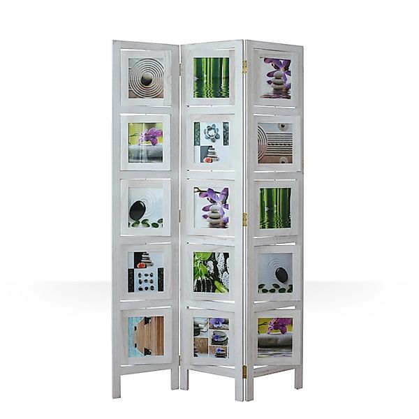 Homestyle4u 3-tlg. Paravent in Weiß 93x161 cm 762 günstig online kaufen