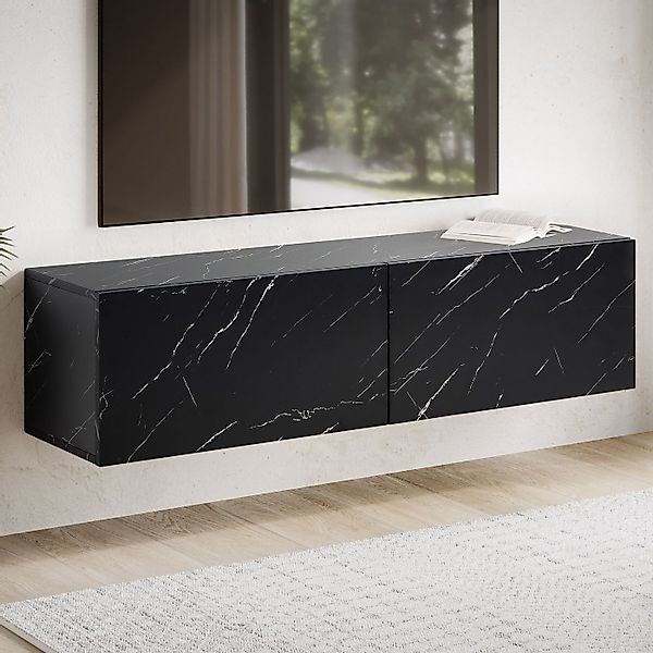 FINEBUY Lowboard FB58626 TV Schrank Hängend 120 cm Marmor-Optik TV-Kommode günstig online kaufen