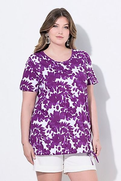 MIAMODA T-Shirt T-Shirt Tupfenmuster Saum mit Bindeband günstig online kaufen