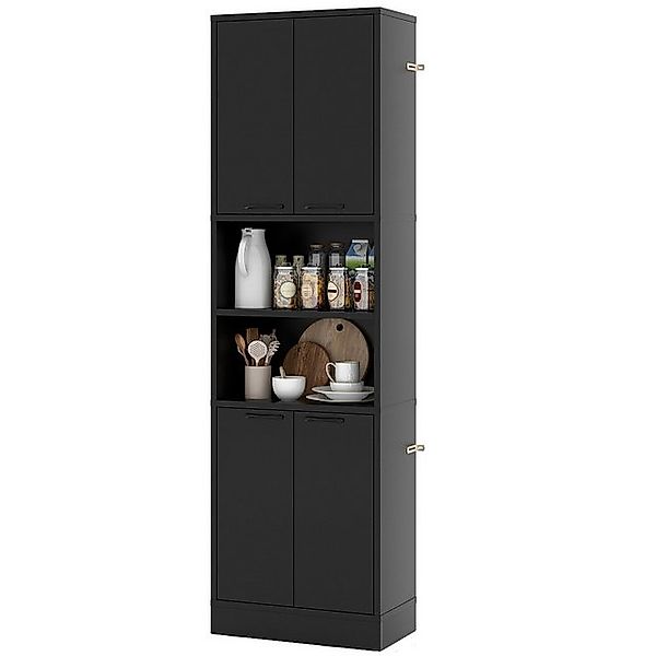 KOMFOTTEU Küchenbuffet Buffetschrank Vorratsschrank mit 4 Türen & offenen A günstig online kaufen