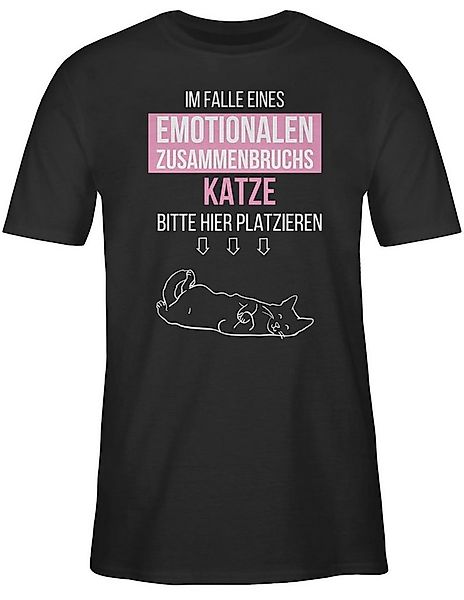 Shirtracer T-Shirt Im Falle eines emotionalen Zusammenbruchs Katze hier pla günstig online kaufen