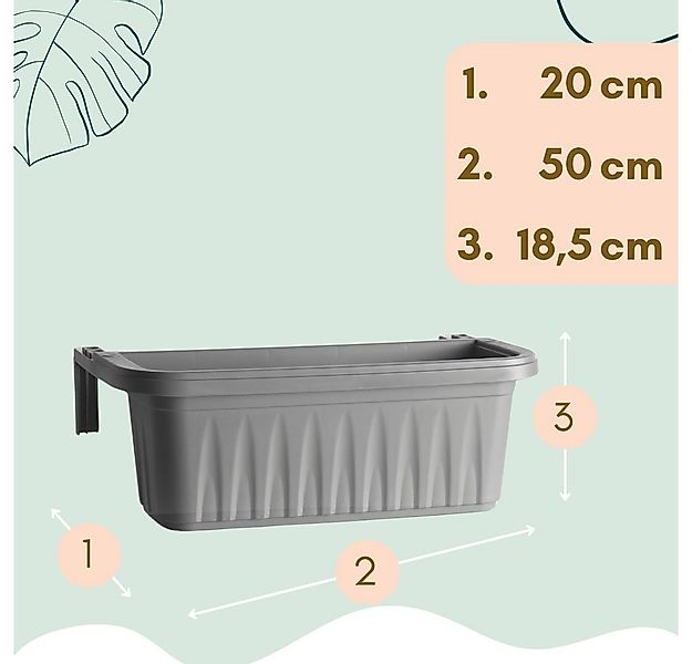 GarPet Balkonkasten 4er Set Blumenkasten Balkon Geländer Kasten Halterung W günstig online kaufen