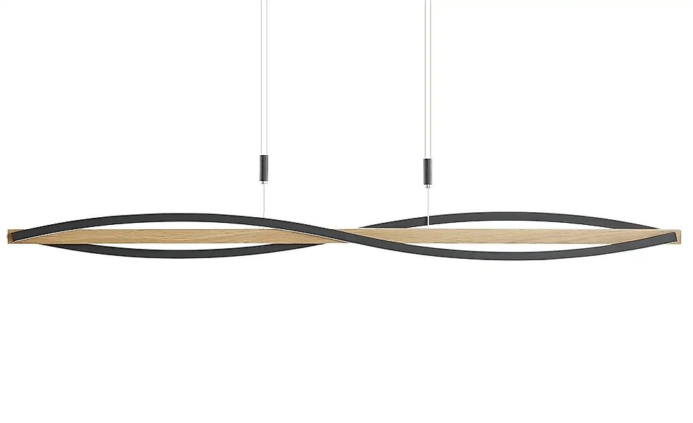 KHG LED-Pendelleuchte  3-flammig  schwarz/ Eiche   ¦ holzfarben ¦ Maße (cm) günstig online kaufen