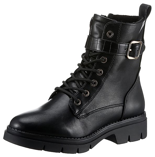 Tamaris Schnürboots, mit Zierriemchen in Reptilienprägung und Schnalle günstig online kaufen
