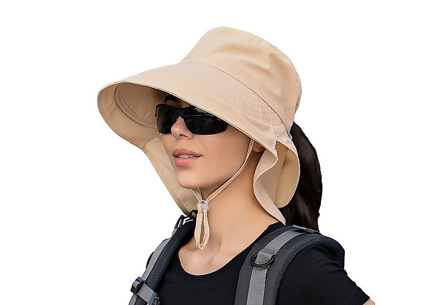 Coonoor Fischerhut Sonnenhut Damen UPF 50+ Outdoor UV Summer Cap mit Nacken günstig online kaufen