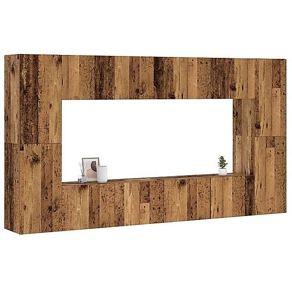 vidaXL Schrankmodule 8-tlg. TV-Schrank-Set Wandmontage Altholz-Optik Holzwe günstig online kaufen