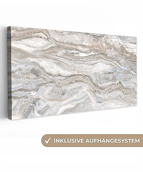 OneMillionCanvasses® Leinwandbild Panorama Marmor - Textur - Grau, Fotodruc günstig online kaufen
